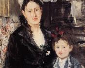 贝尔特 摩里索特 : Portrait of Maria Boursier and Her Daughter